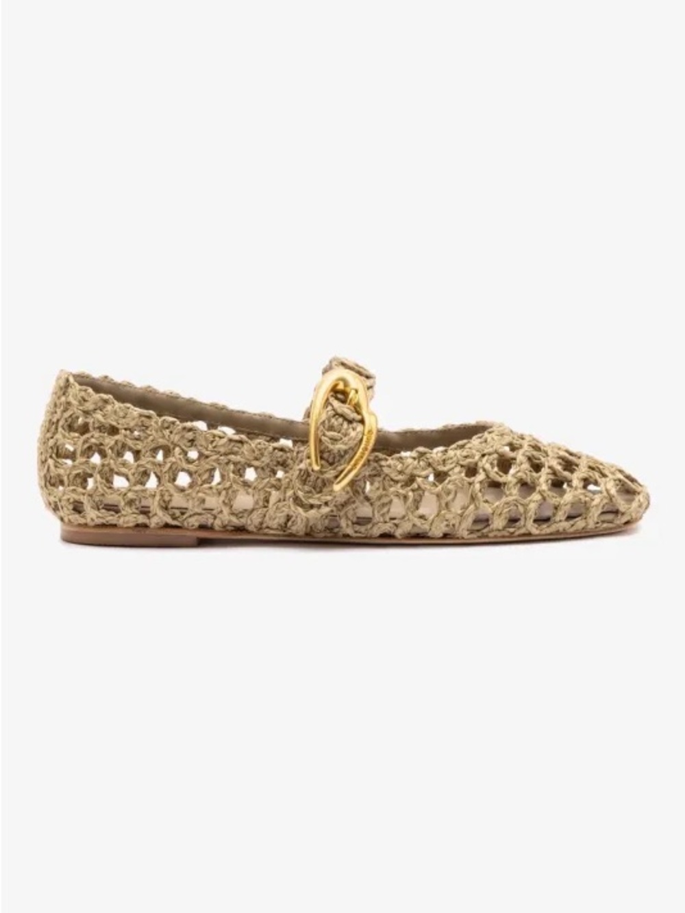 NWT - Larroude Verona Macrame In Algae Embroidered Raffia